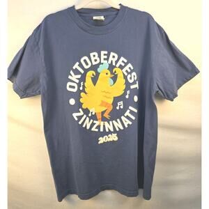 Comfort Colors Women's Large Tee Shirt Blue Cotton Oktoberfest Zinzinnati 2025